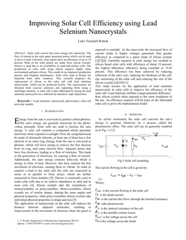 Improving Solar Cell Efficiency Using Lead Selenium Nanocrystals