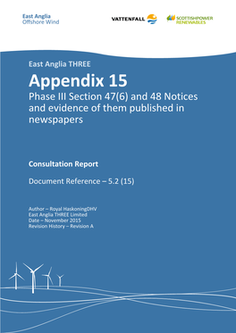 Consultation Report Appendix 15