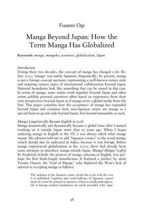 Manga Beyond Japan: How the Term Manga Has Globalized
