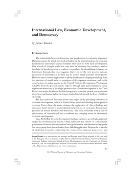 International Law, Economic Development, and Democracy by James Kraska