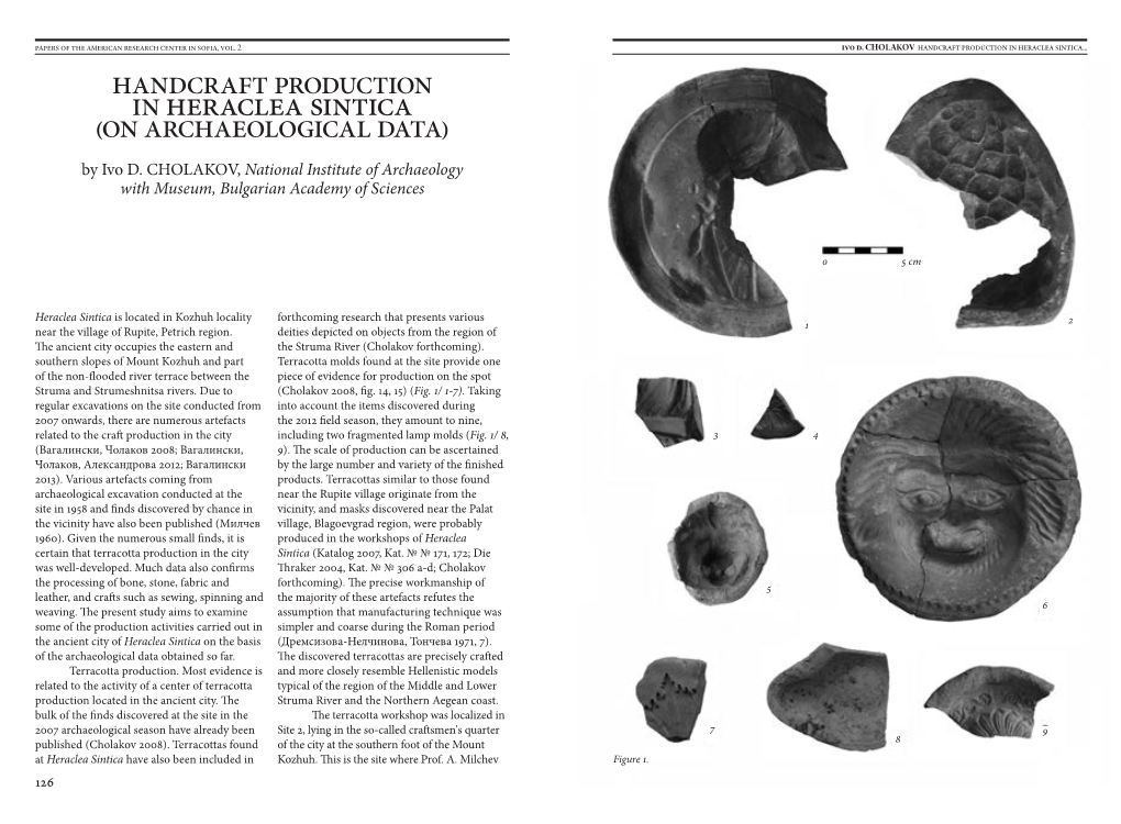 HANDCRAFT PRODUCTION in HERACLEA SINTICA (ON ARCHAEOLOGICAL DATA) by Ivo D