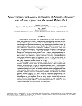 Paleogeographic and Tectonic Implications of Jurassic Sedimentary and Volcanic Sequences in the Central Mojave Block