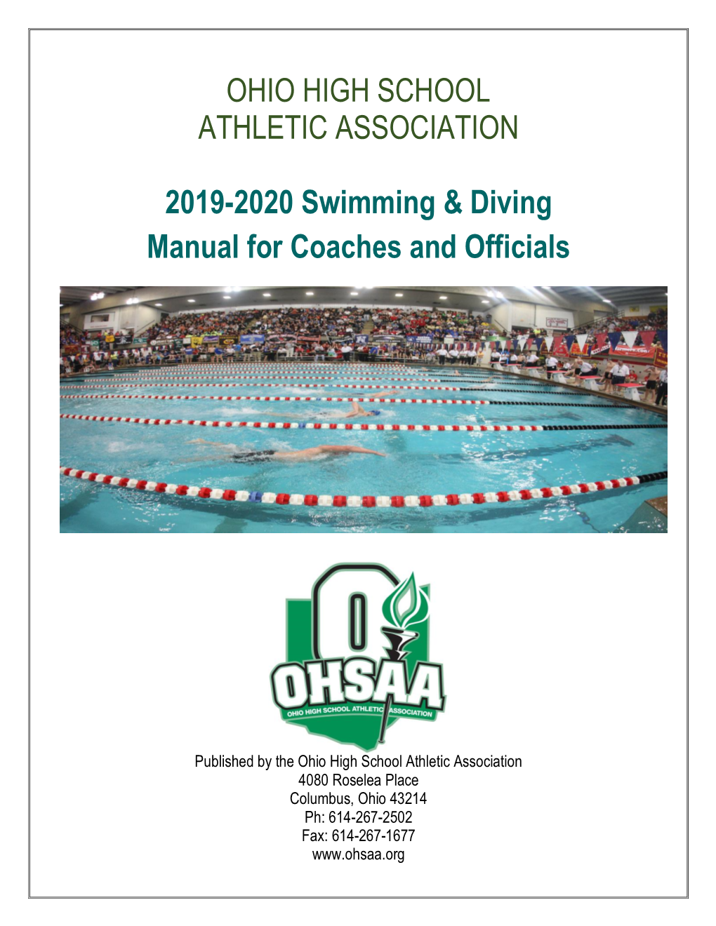 2019-2020 Swimming & Diving Manual for Coaches and Officials