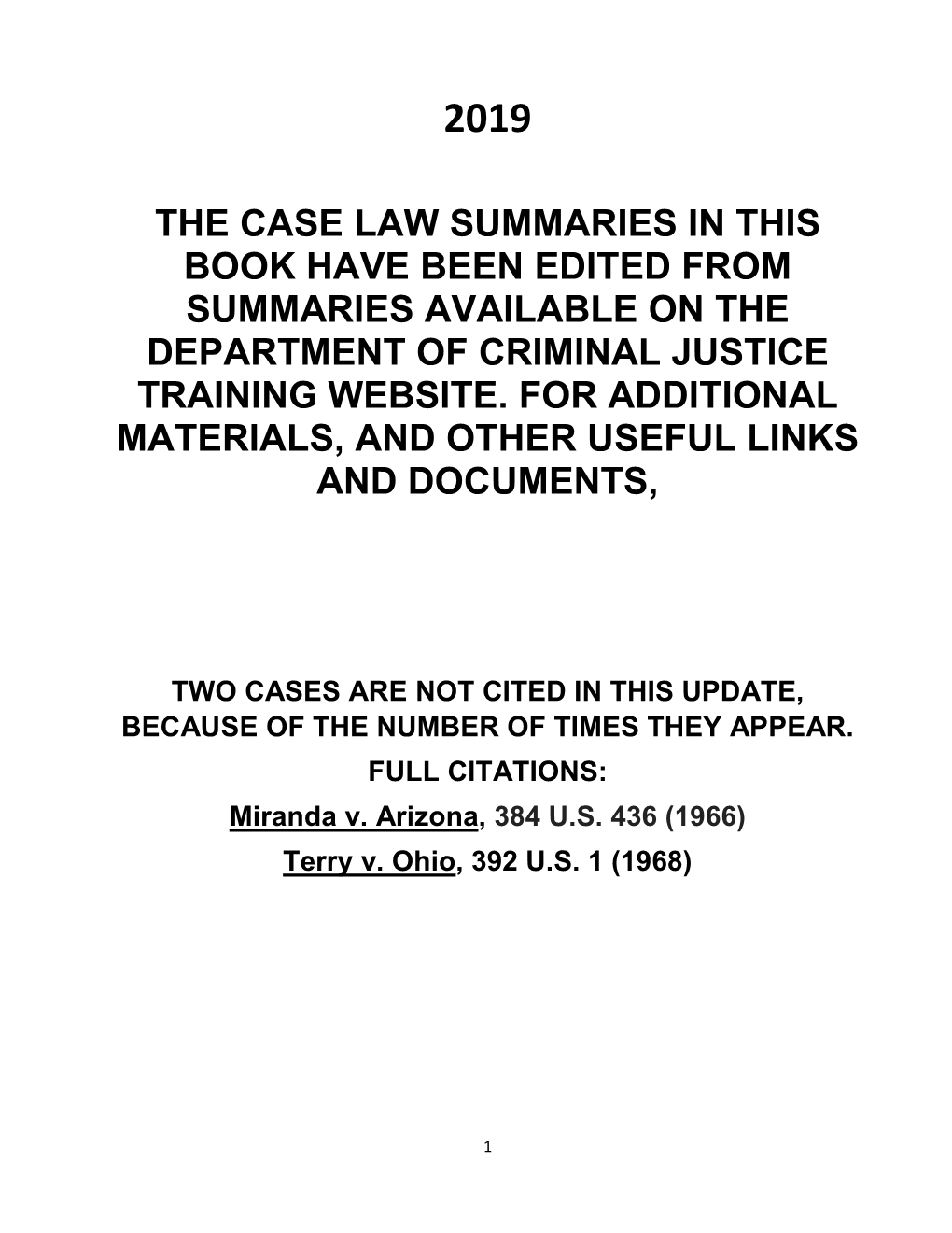 Case Law Summary Book 2019