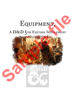 Equipment, a D&D 5Th Edition Supplement by Colin Votier V
