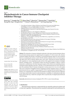 Phytochemicals in Cancer Immune Checkpoint Inhibitor Therapy