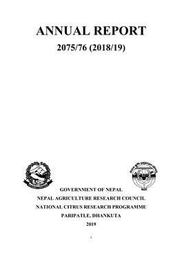 Annual Report 2075/76 (2018/19)