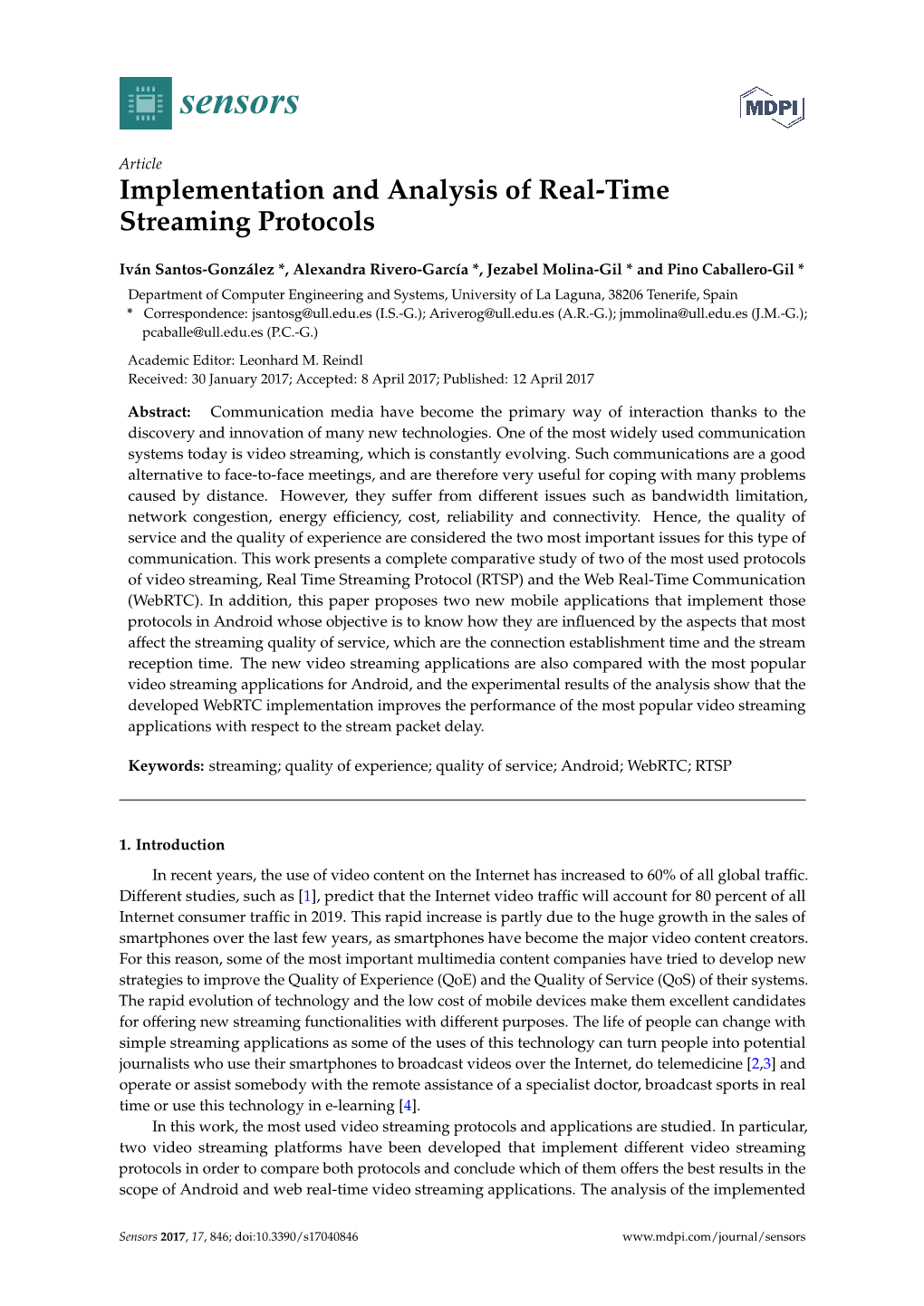 Implementation and Analysis of Real-Time Streaming Protocols