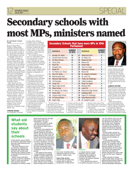 Secondary Schools with Most Mps, Ministers Named