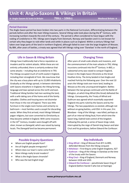 Unit 4: Anglo-Saxons & Vikings in Britain