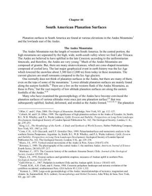 Chapter 44. South American Planation Surfaces