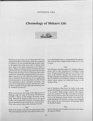 Chronology of Shitao's Life