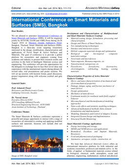 International Conference on Smart Materials and Surfaces (SMS), Bangkok