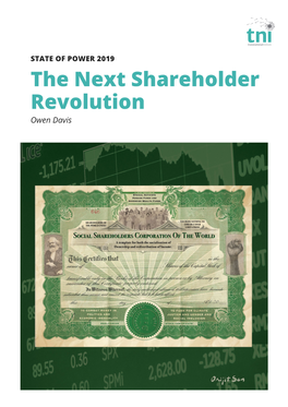 The Next Shareholder Revolution Owen Davis a Surprising Concern Has Arisen Recently on Wall Street: Markets Are Becoming Socialist