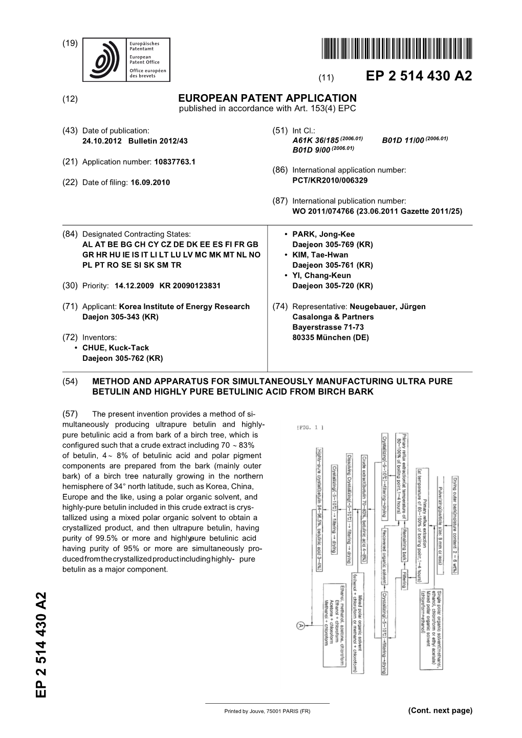 EUROPEAN PATENT APPLICATION Published in Accordance with Art