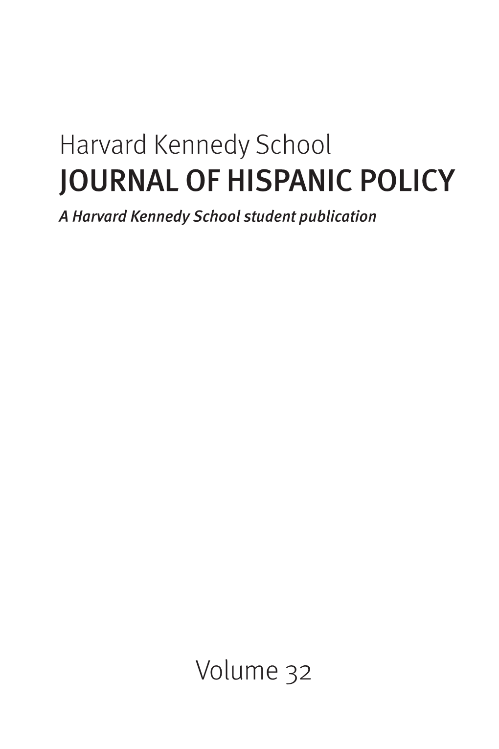 HKS Journal of Hispanic Policy