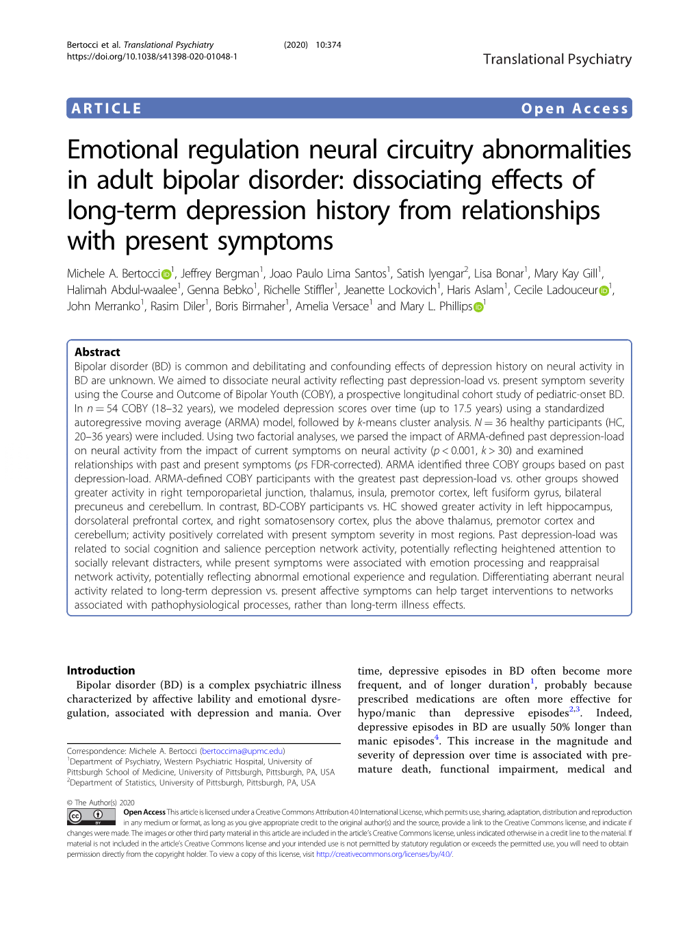 Emotional Regulation Neural Circuitry Abnormalities in Adult Bipolar Disorder