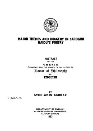 Major Themes and Imagery in Sarogini Naidu's Poetry