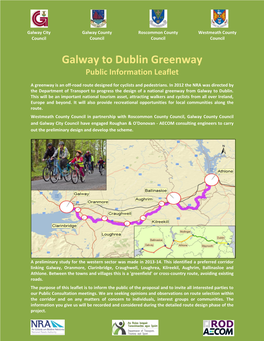 Galway to Dublin Greenway Public Information Leaflet