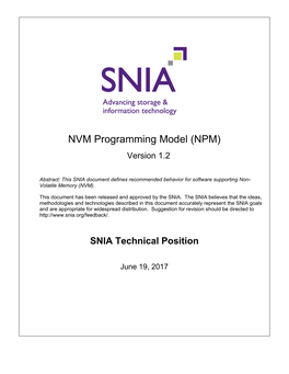 SNIA NVM Programming Model