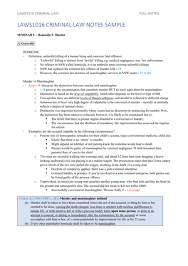 Laws1016 Criminal Law Notes Sample