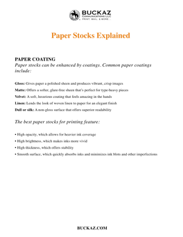 Paper Stocks Explained