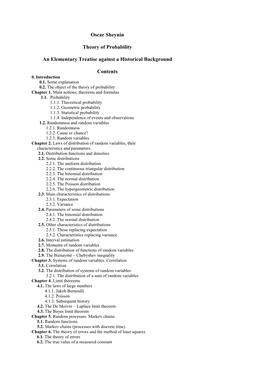 Oscar Sheynin Theory of Probability an Elementary Treatise Against A
