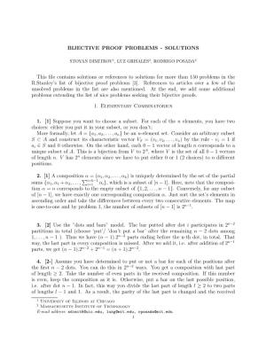 Bijective Proof Problems - Solutions