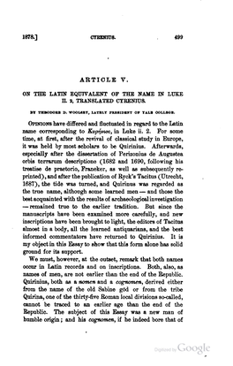 Theodore D. Woolsey, "On the Latin Equivilent