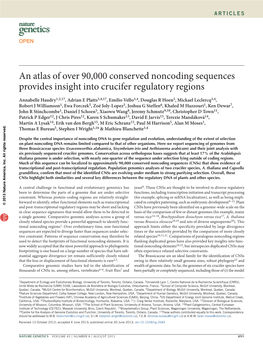 An Atlas of Over 90,000 Conserved Noncoding Sequences Provides Insight Into Crucifer Regulatory Regions