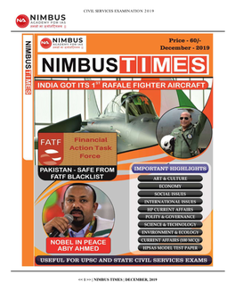 Nimbus Times | December, 2019 Civil Services Examination