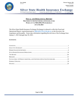 Fiscal and Operational Report June 30, 2021
