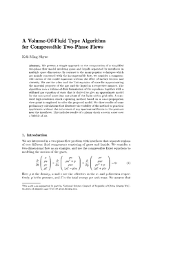 A Volume-Of-Fluid Type Algorithm for Compressible Two-Phase Flows
