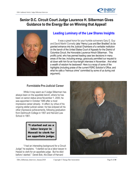 Interview with Judge Silberman