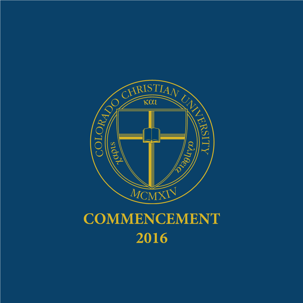 2016 Commencement Program