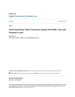 Commons, Capture, the Public Trust, and Property in Land