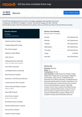 522 Bus Time Schedule & Line Route