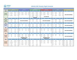 UNHAS DRC Weekly Flight Schedule
