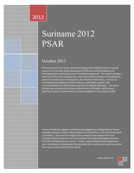 Suriname 2012 PSAR