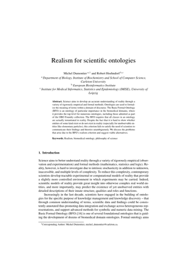 Realism for Scientific Ontologies