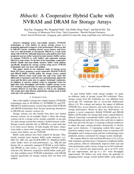 Hibachi: a Cooperative Hybrid Cache with NVRAM and DRAM for Storage Arrays
