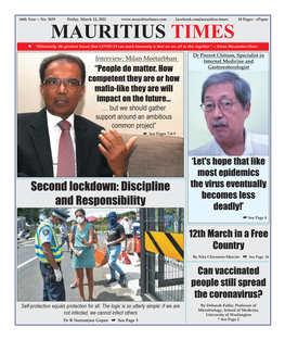 Mauritius Times Epaper Friday 12 March 2021