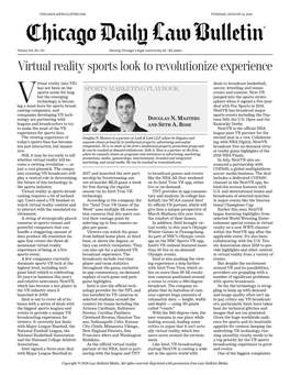 Virtual Reality Sports Look to Revolutionize Experience