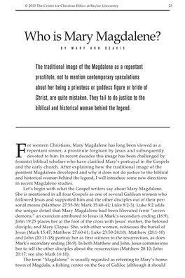 Who Is Mary Magdalene? by Mary Ann Beavis