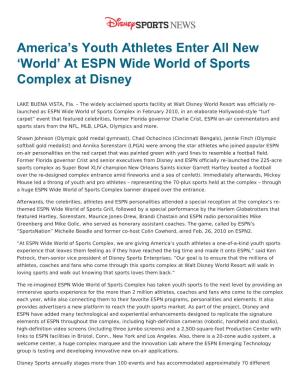 America's Youth Athletes Enter All New 'World' at ESPN Wide World