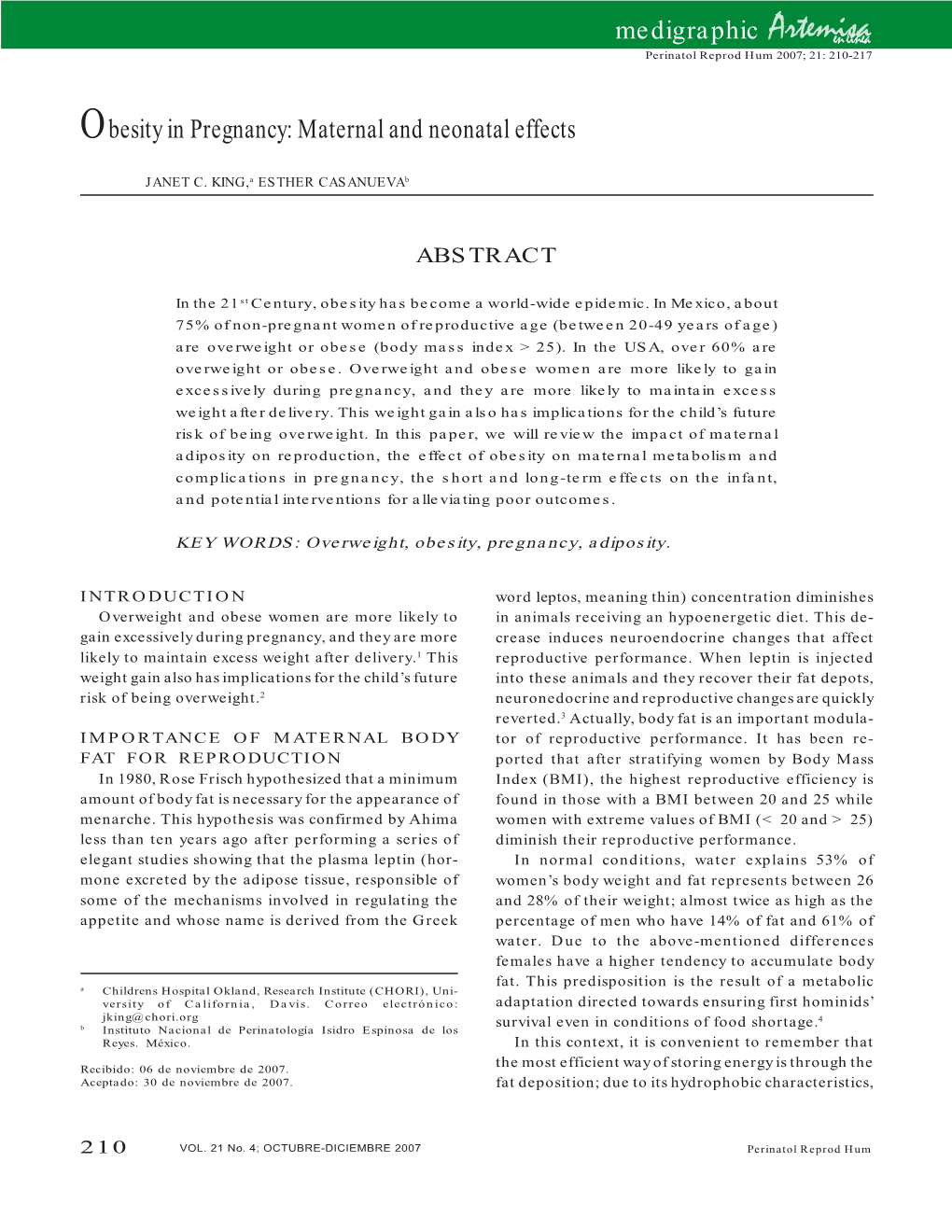 Obesity in Pregnancy: Maternal and Neonatal Effects