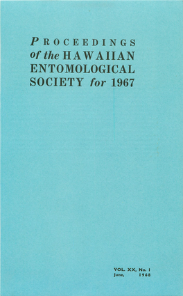Proceedings of the HAWAIIAN ENTOMOLOGICAL SOCIETY for 1967