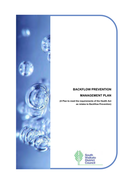 Backflow Prevention Management Plan