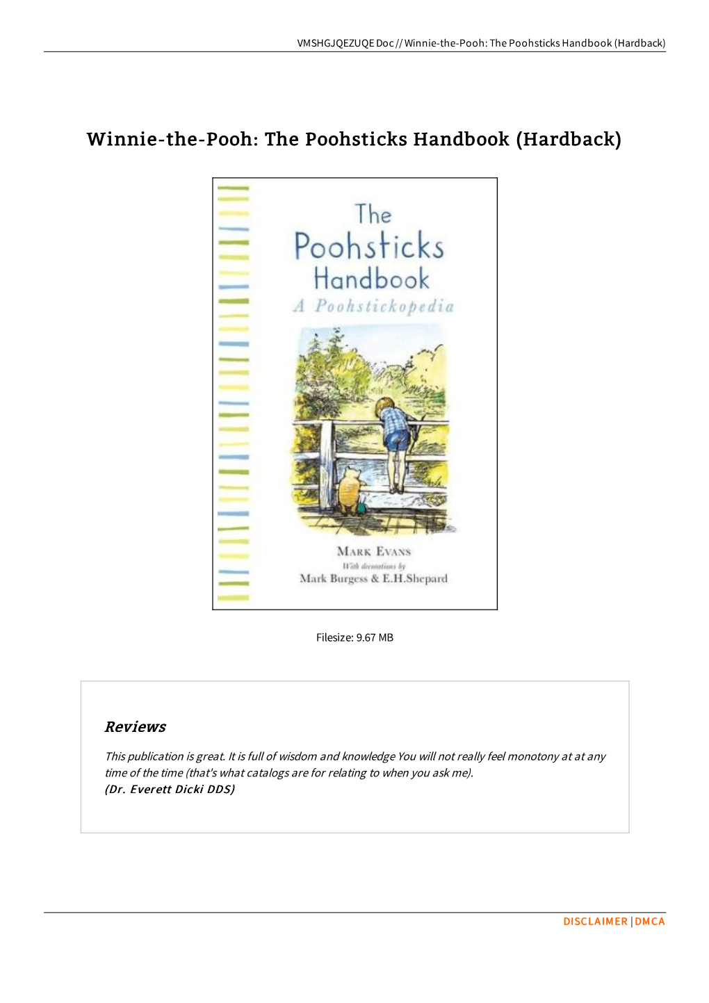 Read Book \ Winnie-The-Pooh: the Poohsticks Handbook (Hardback)