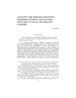 The Struggle Between Informed Consent and Patient Welfare in Facial Transplant Surgery